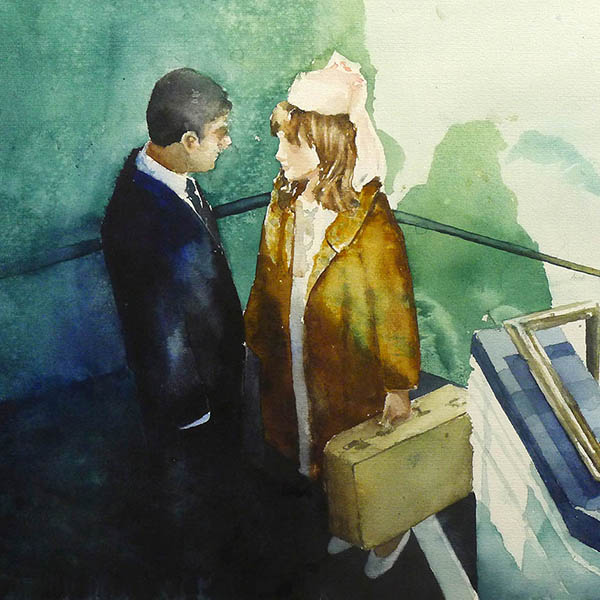 In the stairs